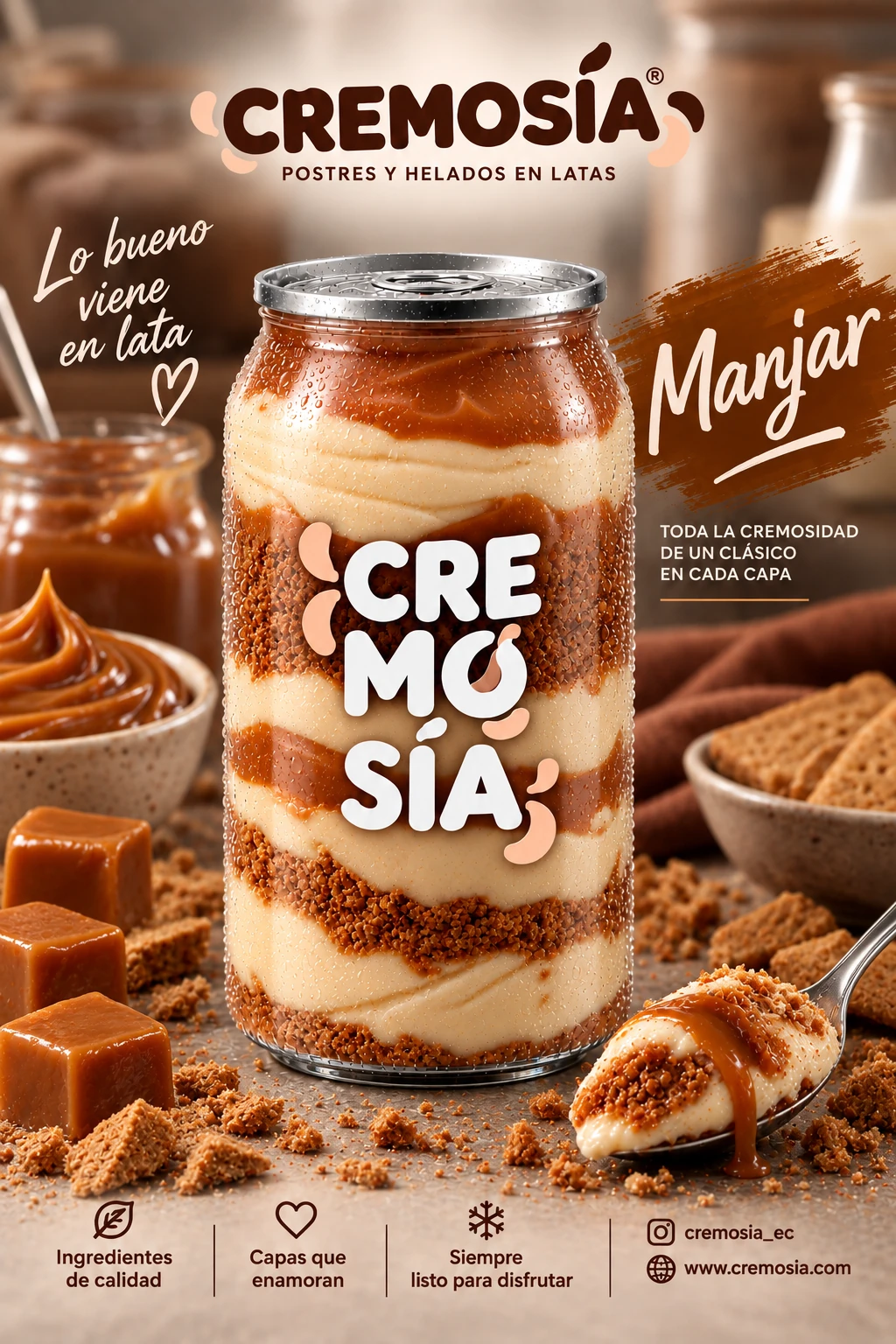 Referencia de postre helado CREMOSÍA sabor Manjar